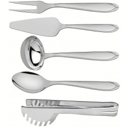 Jogo De Utensílios 5 Peças Em Aço Inox Tramontina Utility Acabamento Brilho